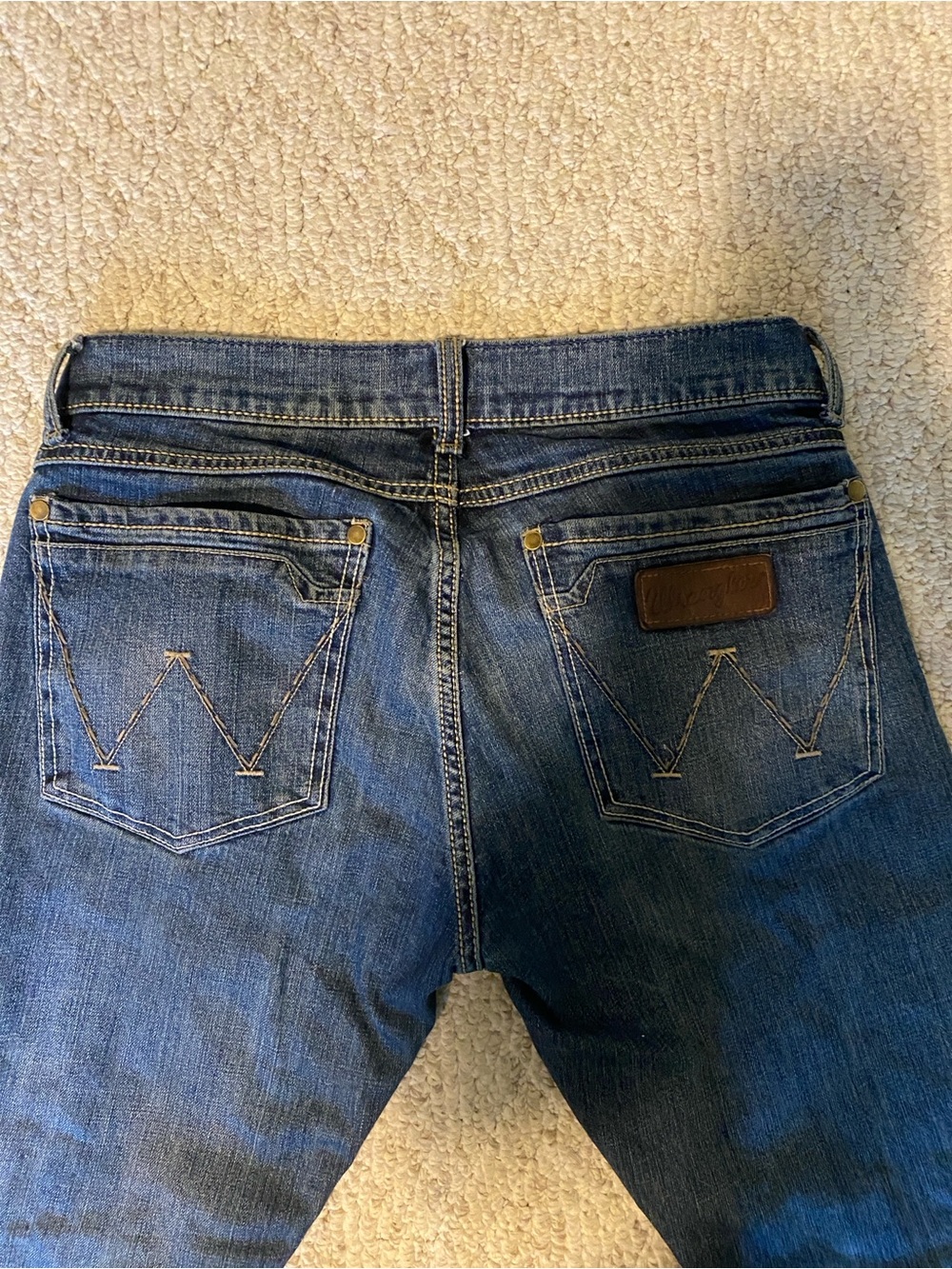Wrangler Slim Boot Men Dark Blue Stretch Jeans